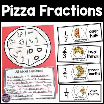 Preview of Pizza Fractions - Craftivity, Puzzles, Worksheets