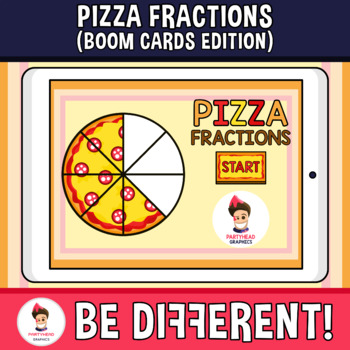 Preview of Pizza Fractions Boom Cards Edition Game Math