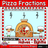 Pizza Fractions Boom Cards - Halves, Thirds, Fourths, Fift