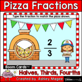 Pizza Fractions Boom Cards - TYPE Halves, Thirds, Fourths 
