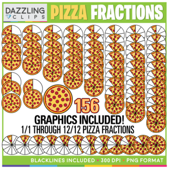 Preview of Pizza Fractions Clipart - 156 illustrations!
