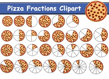 Preview of Pizza Fractions Clipart (81 clipart)