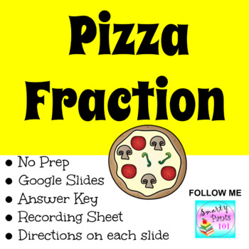 Preview of Pizza Fractions Google Slides Activities   