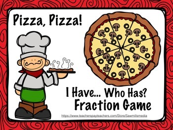 Preview of Pizza Fractions - I Have...Who Has Game