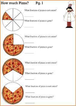 Pizza Fractions Math Worksheets and Cooking Activity by Debbie Madson