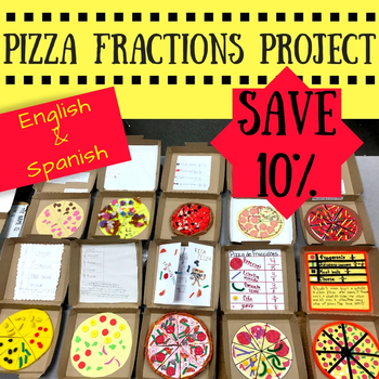 Preview of Pizza Fractions Project | English & Spanish