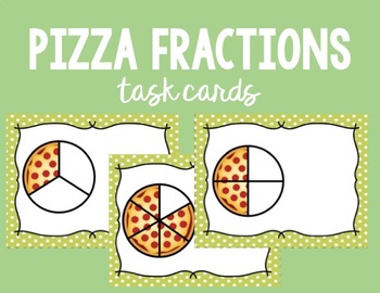 Preview of Pizza Fractions Task Cards