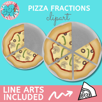 Preview of Pizza Fractions clip art Math