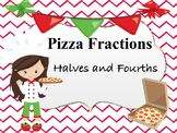 Pizza Fractions with Halves and Fourths Center and Whole G