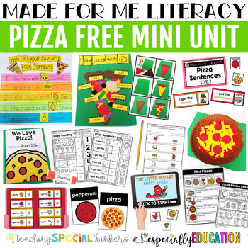 Preview of Pizza Free Mini Unit (Made For Me Literacy)