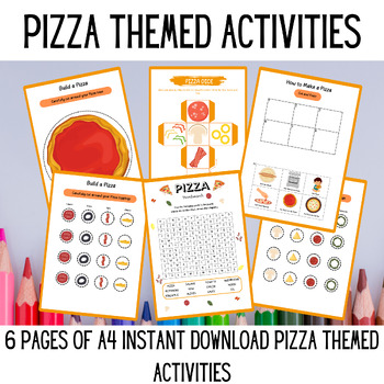 Preview of Pizza Fun Activity Pack for Kids | Printable DIY Pizza Kit | Cutting Skills