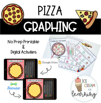 Preview of Pizza Graphing - Printable, Seesaw, & Google Slides