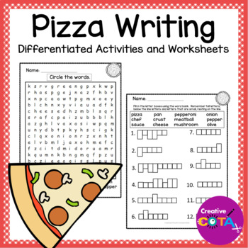 Preview of Occupational Therapy Pizza Literacy and Writing Center Activities and Worksheets