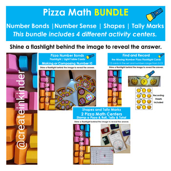 Preview of Pizza Math BUNDLE - Number Bonds | Number Sense | Shapes | Tally Marks