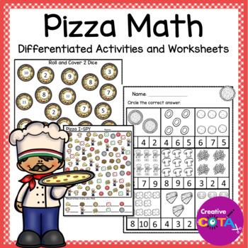 Preview of Occupational Therapy Pizza Math Centers Perception Activities & Worksheets
