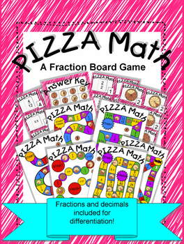 Preview of Pizza Math Fraction Board Game