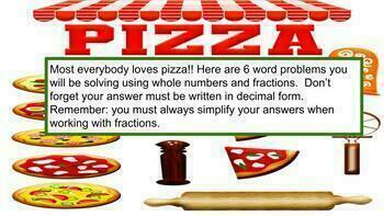 Preview of Pizza - Multiplying Fractions with a Whole Number