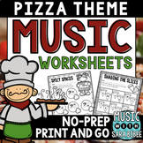 Pizza-Themed NO PREP Music Worksheets