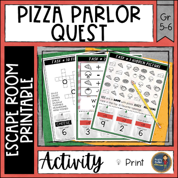 Preview of Pizza Parlor Escape Room - Team Building Activity - Print - National Pizza Day