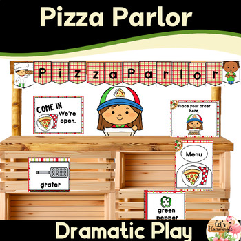 Preview of Pizza Parlor Restaurant Dramatic Play Center Printables Kindergarten