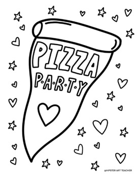 Pizza Party Coloring Sheets By Hipster Art Teacher Tpt