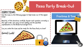 Preview of Pizza Party Digital "Escape Room"