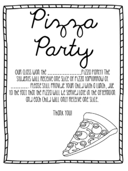 Preview of Pizza Party Notes
