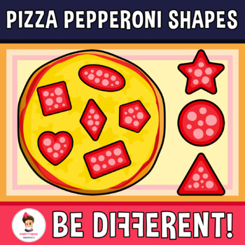 Preview of Pizza Pepperoni Shapes Clipart Geometry Math 2D Food