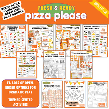 Preview of Pizza Pizza Restaurant Inspired - Dramatic Play Bundle