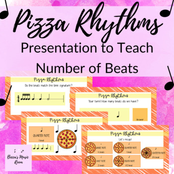 Preview of Pizza Rhythms Presentation || 5th grade music lesson for rhythm