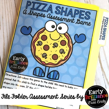 Preview of Pizza Shapes! File Folder Assessment Game [Shapes]