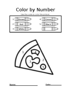 Preview of Pizza Slice Color by Numbers
