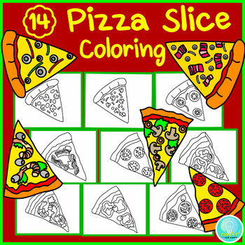 Pizza Slice Coloring Pages Printable National Pizza Day DIY Craft ...