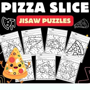 Preview of Pizza Slice Jigsaw Puzzle Template - National Pizza Day Games Activities