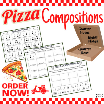 Preview of Pizza-Themed Rhythm Composition Packet (Print & Go) for Elementary Music