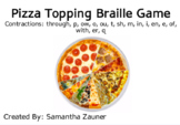 Pizza Topping Braille Game
