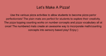 Preview of Pizza Topping Vocabulary - Math, & Play-dough