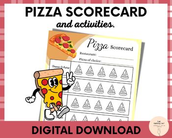 Preview of Pizza Worksheets, Kids Fun Printables, Italy Travel Activity Classroom & Family