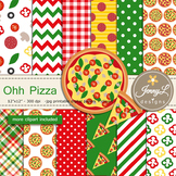 Pizza digital paper and clipart