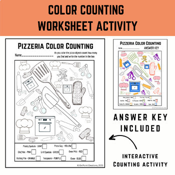 Preview of Pizzeria Color Counting Worksheet/Activity