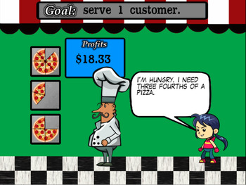 Preview of Pizzeria Parlor - Fractions Game (RoomRecess.com)