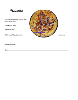 Preview of Pizzeria: Project Based Learning