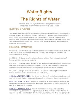 Preview of Place-Based River Systems Unit: Water Rights v. Rights of Water