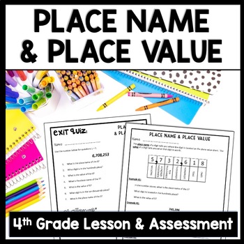 Preview of Place Value to Millions 4th Grade Review Lesson, Notes, Packet Practice & Quiz