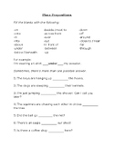 Place Preposition Worksheets