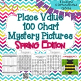 Place Value 100 Chart Mystery Picture - Spring Edition