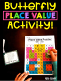 Butterfly Place Value Puzzle Center (Color by Number Pract