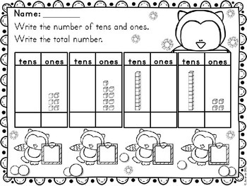 Place Value Worksheets by Kindergarten Printables | TpT