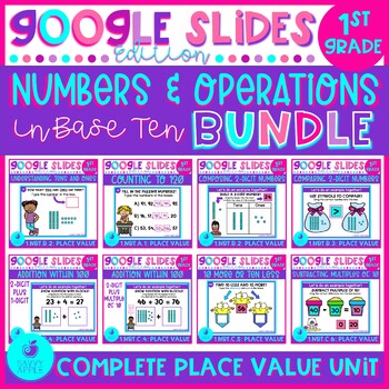 Preview of Numbers and Operations in Base Ten 1st Grade Google Slides Distance Learning