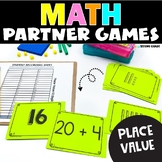 Place Value 2 Digit Partner Math Game - War Rules Base 10 